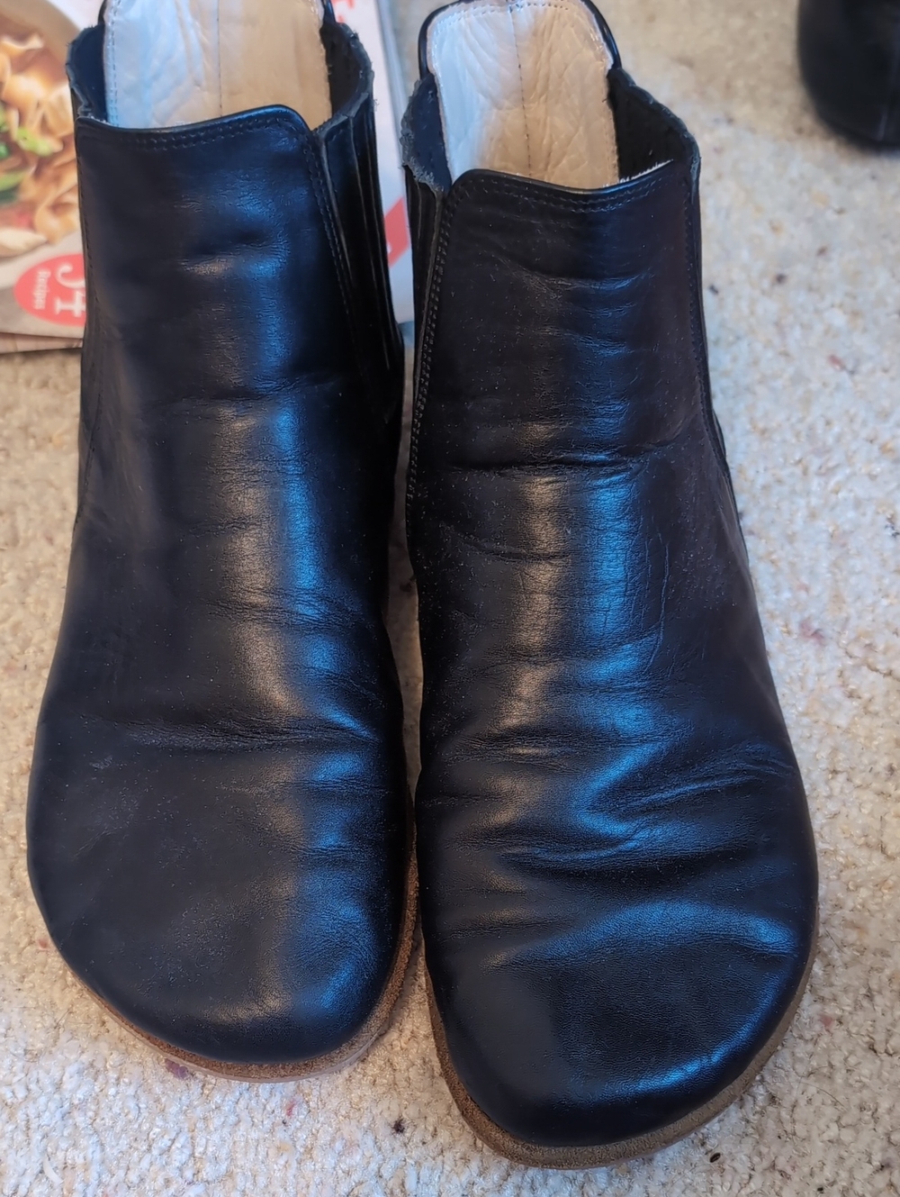 Anya's Shop Barefoot Women's Black Leather Ankle Boots